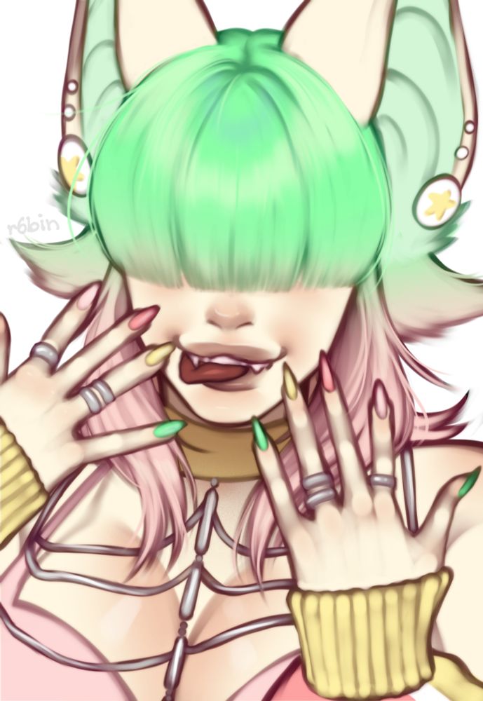 digital fan art of mintmoth's oc 'spring'.