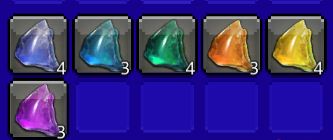 Final Fantasy XIV inventory of completed demiatma. 6 stacks, each one with 3 or 4.