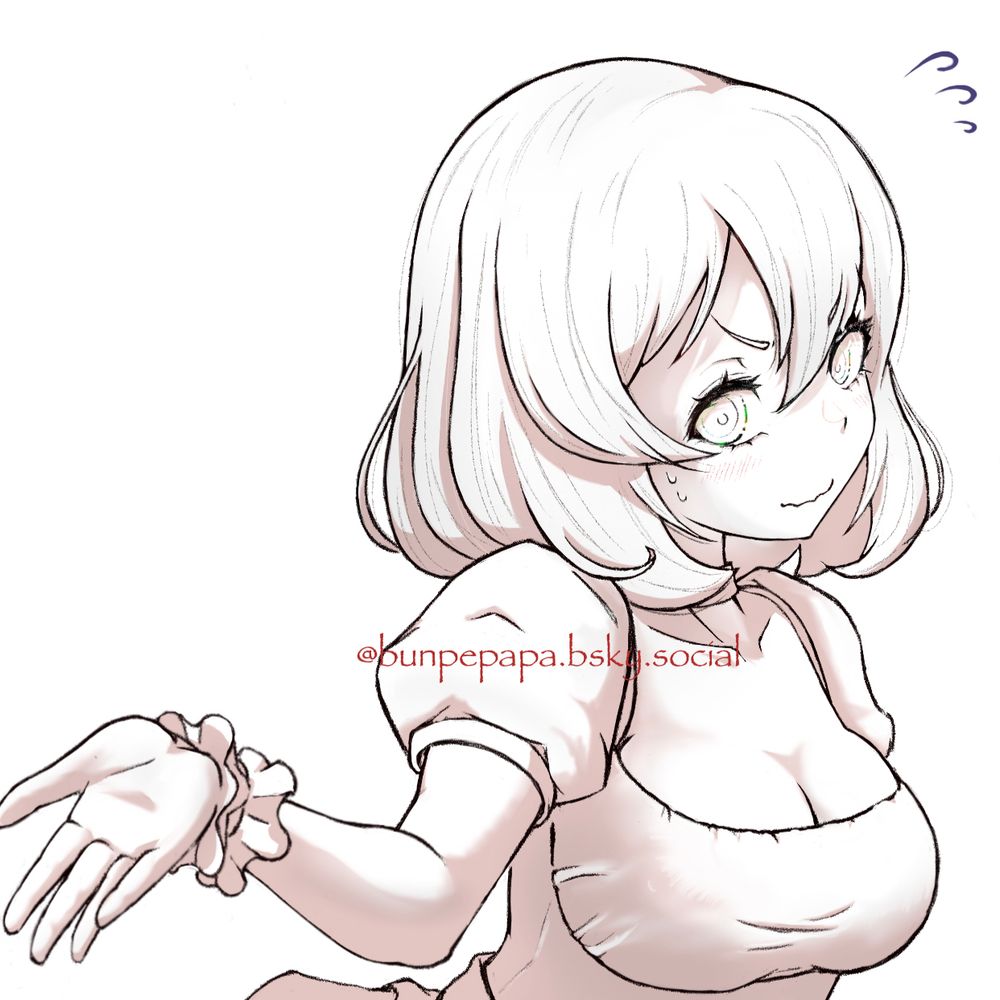 ぞぞぞ存分にお食べくださいね！
(過去イラストの未着色バージョン)