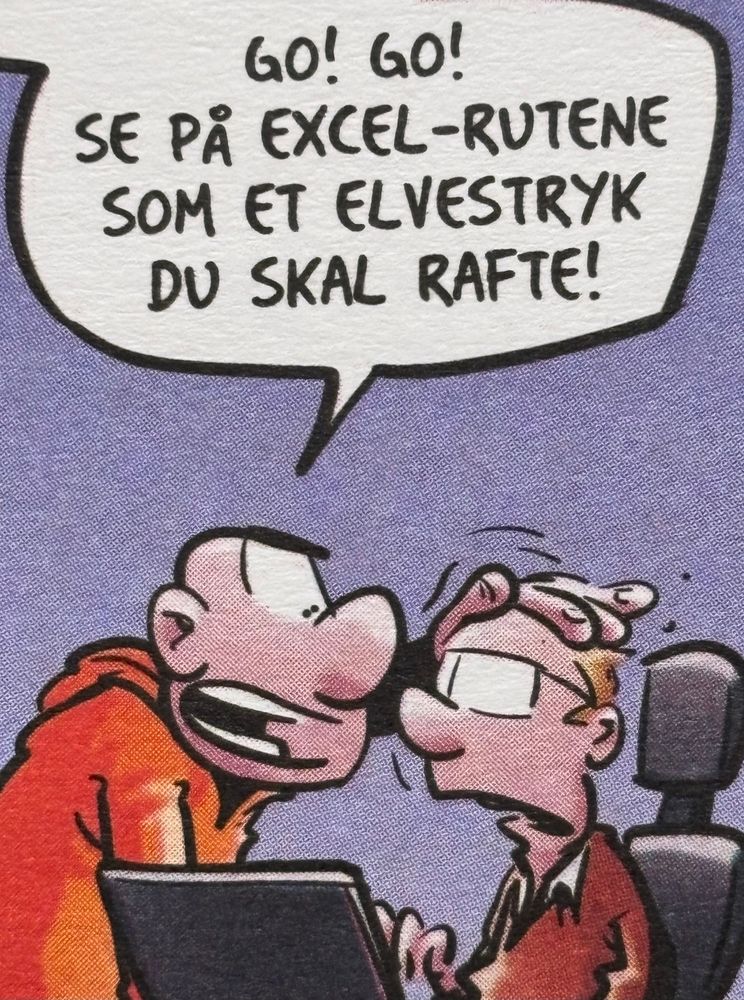 Cartoon - Norwegian text - Mentions Excel