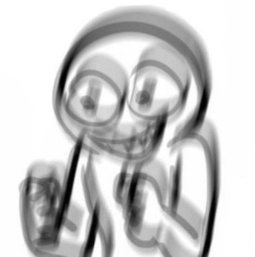 Blurry drawing of a cartoon person indicating excitement 