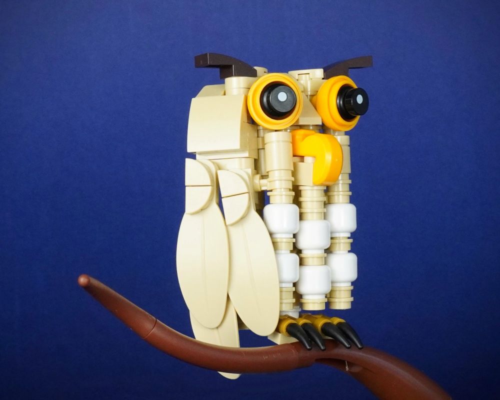 Owl built from Lego elements