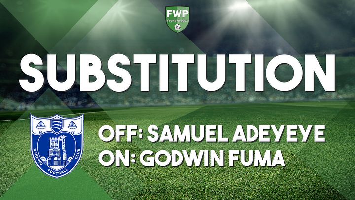 SUB: Godwin Fuma replaced Samuel Adeyeye (70')