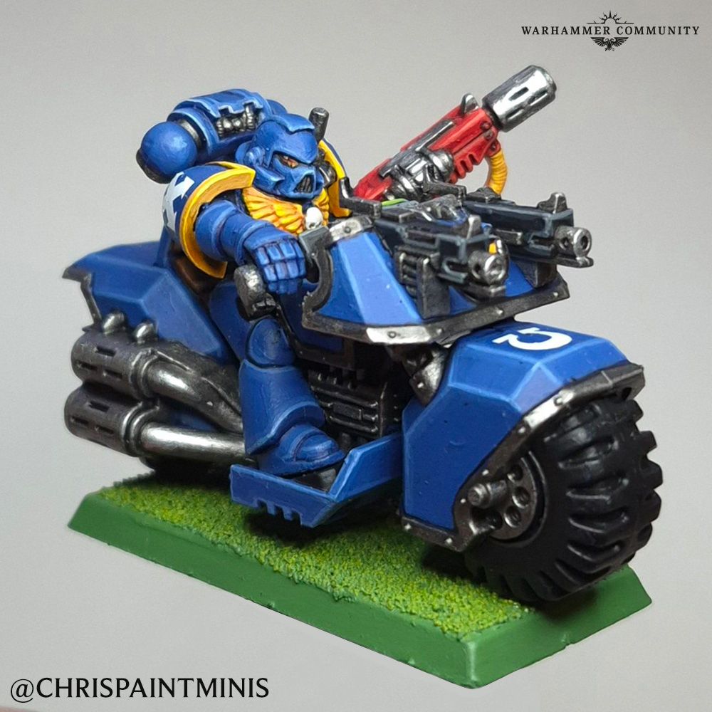 My classic space marine bike painted as a 2nd edition ultramarine which was featured on the Warhammer community site