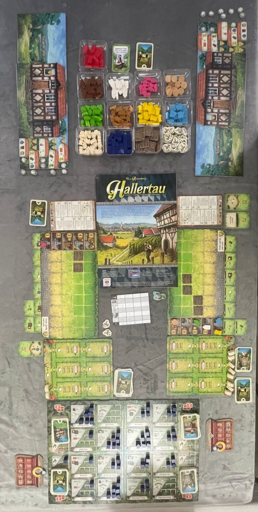 Aftermath of a Hallertau board game session.
