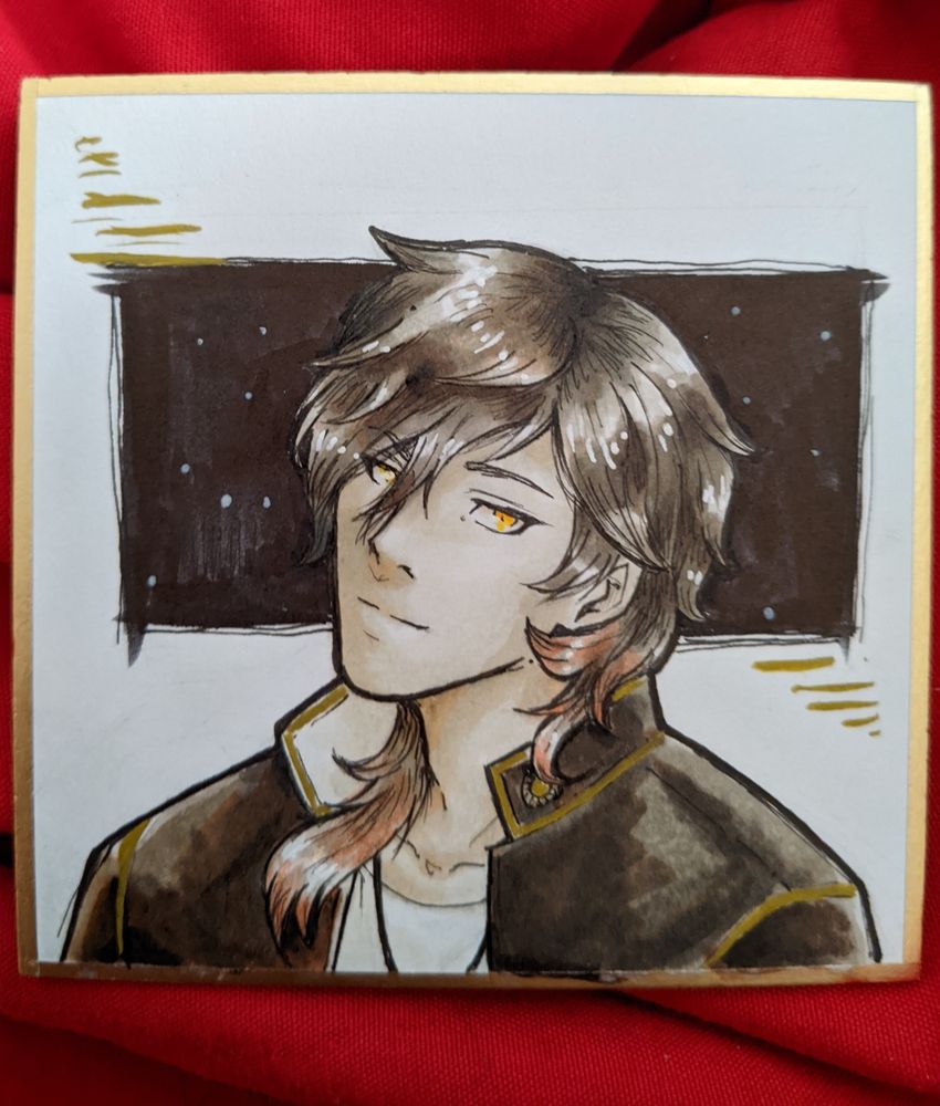Fanart of Ookurikara on a mini shikishi board
