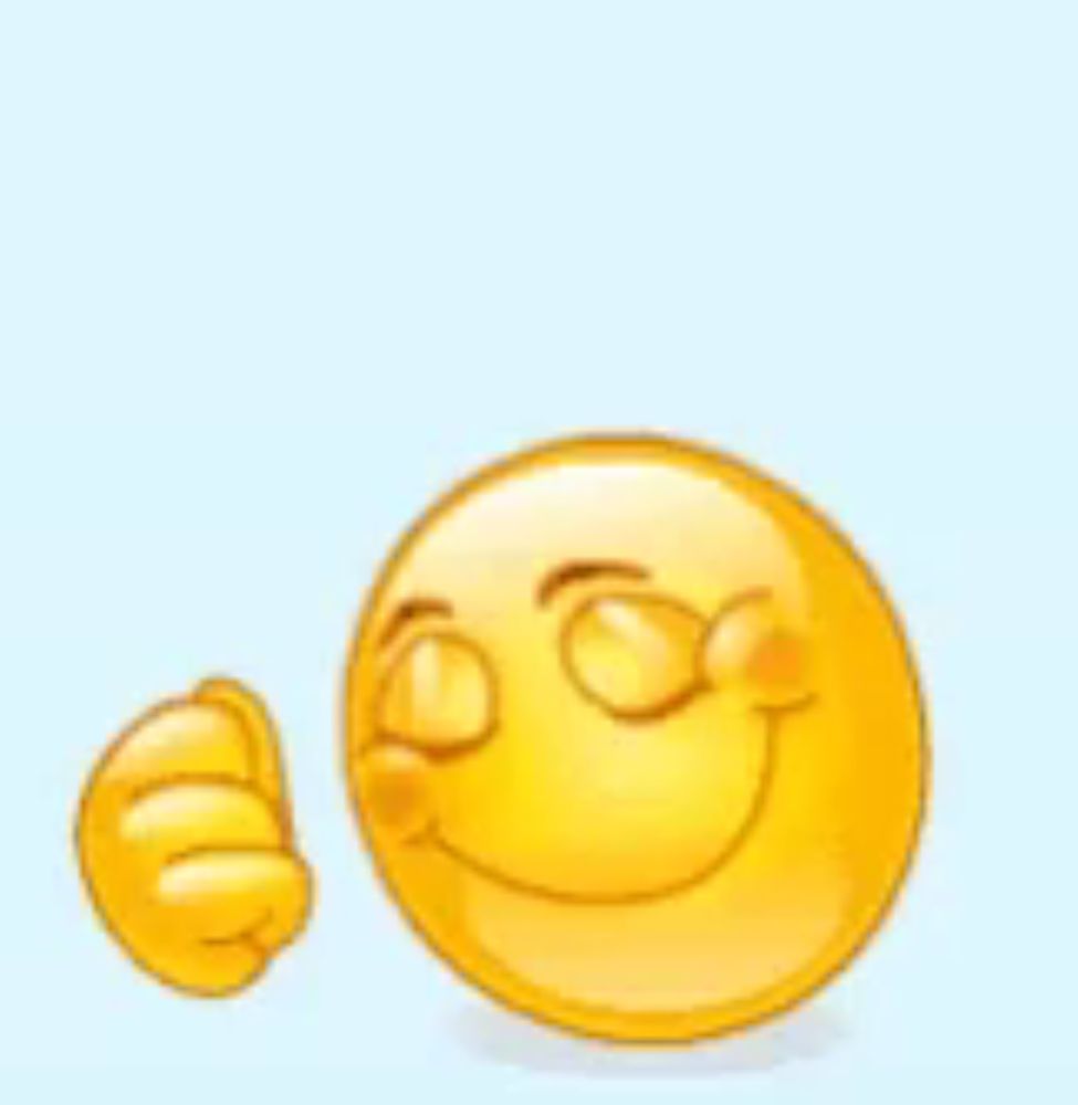 a yellow smiley face giving a thumbs up sign