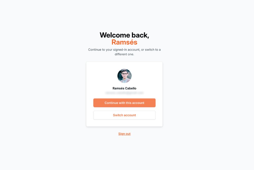welcome back screen on the web