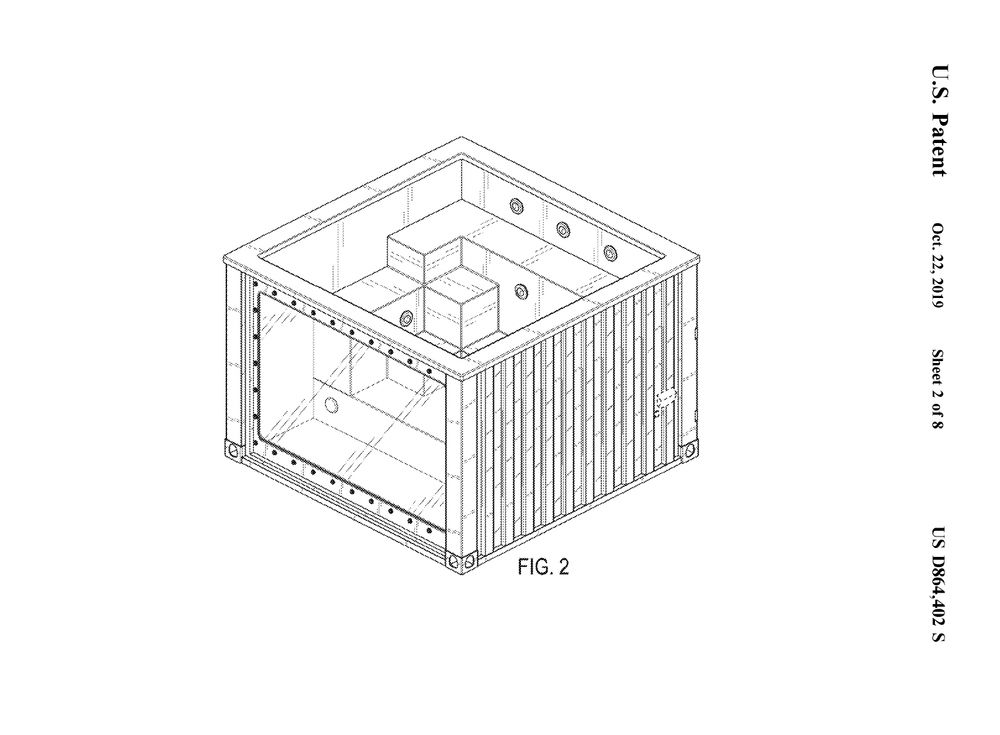 square-shaped spa with what appears to be one transparent wall
