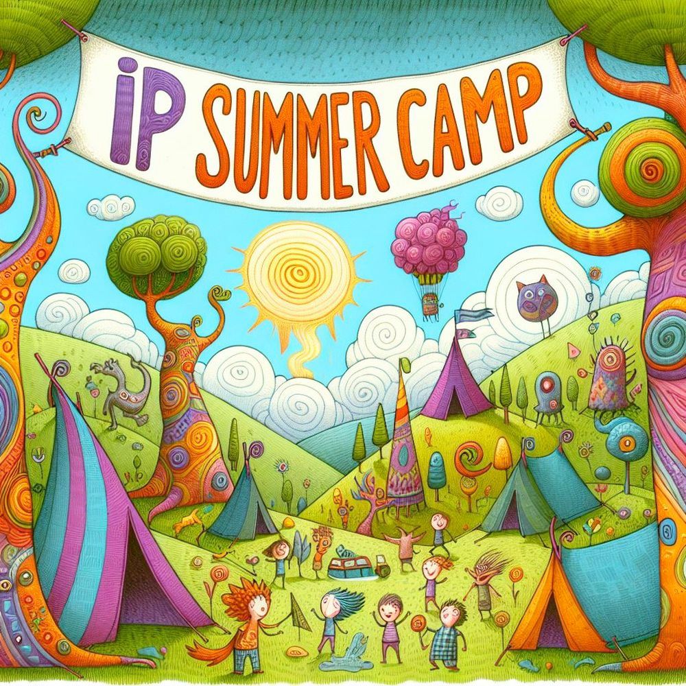IP Summer Camp illustration, created by Cathay Smith with help from AI