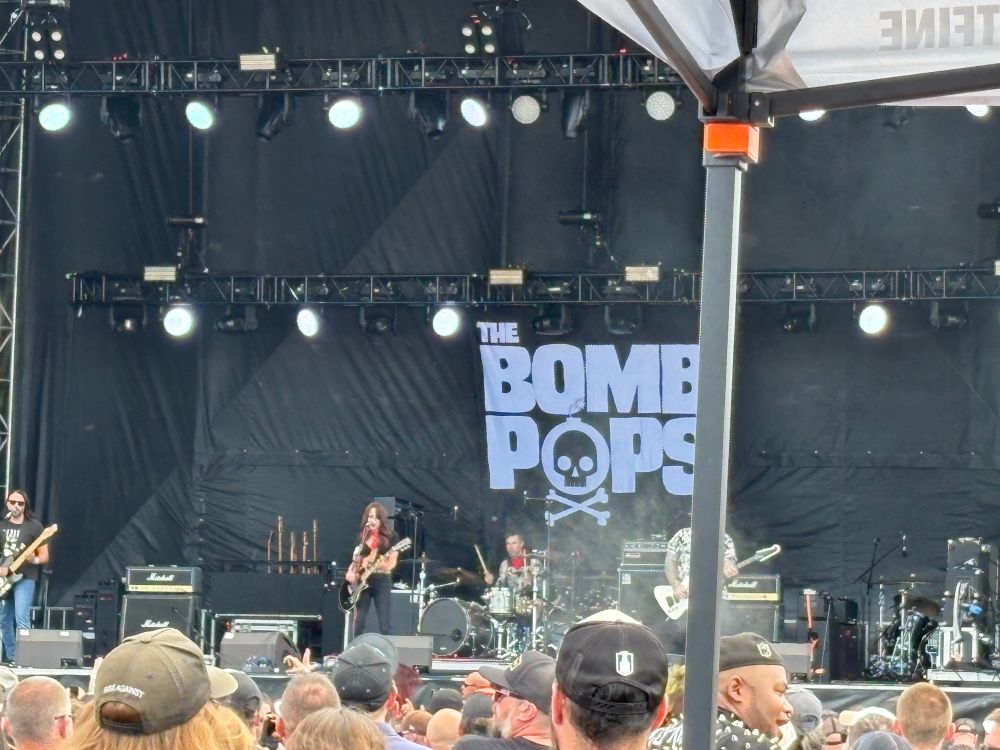 The punk band The Bomb Pops play on stage