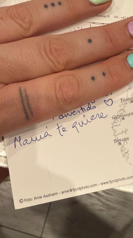 Mensaje a mano “mama te quiere”