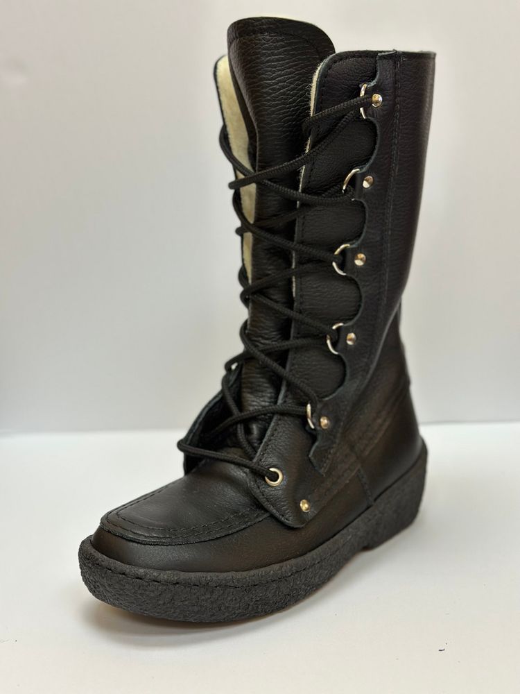 This is an example of a mukluk. It’s a heavy, well padded boot, perfect in the deep freeze of northern Canadian winters.