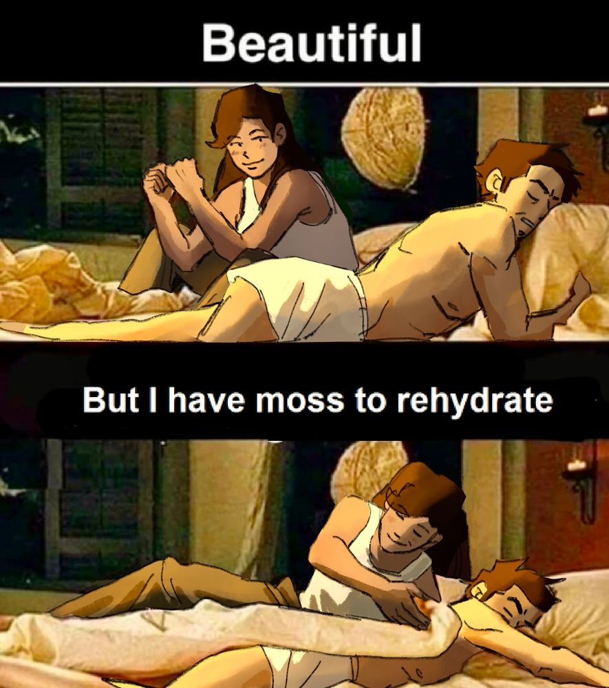 redraw with dr holiday looking at six sleeping saying "beautiful. but i have moss to rehydrate" as she puts a blanket over him