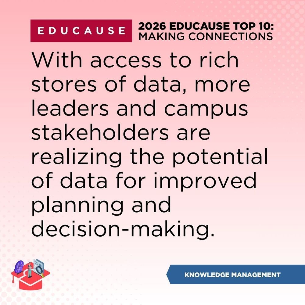 2026 EDUCAUSE Top 10: Making Connections
With access to rich stores of data, more leaders and campus stakeholders are realizing the potential of data for improved planning and decision-making.