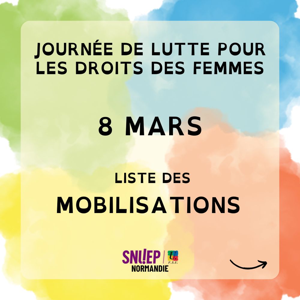 Journée de lutte pour les droits des femmes. 8 mars. Liste des mobilisations