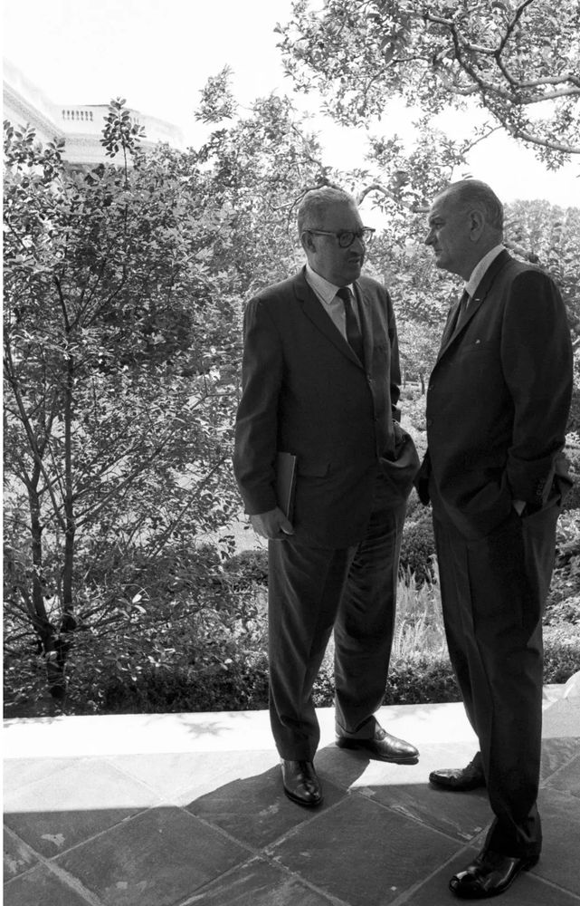 President Lyndon Johnson and Thurgood Marshall.