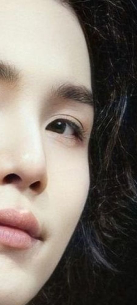 Close up of bts suga eyelashes 