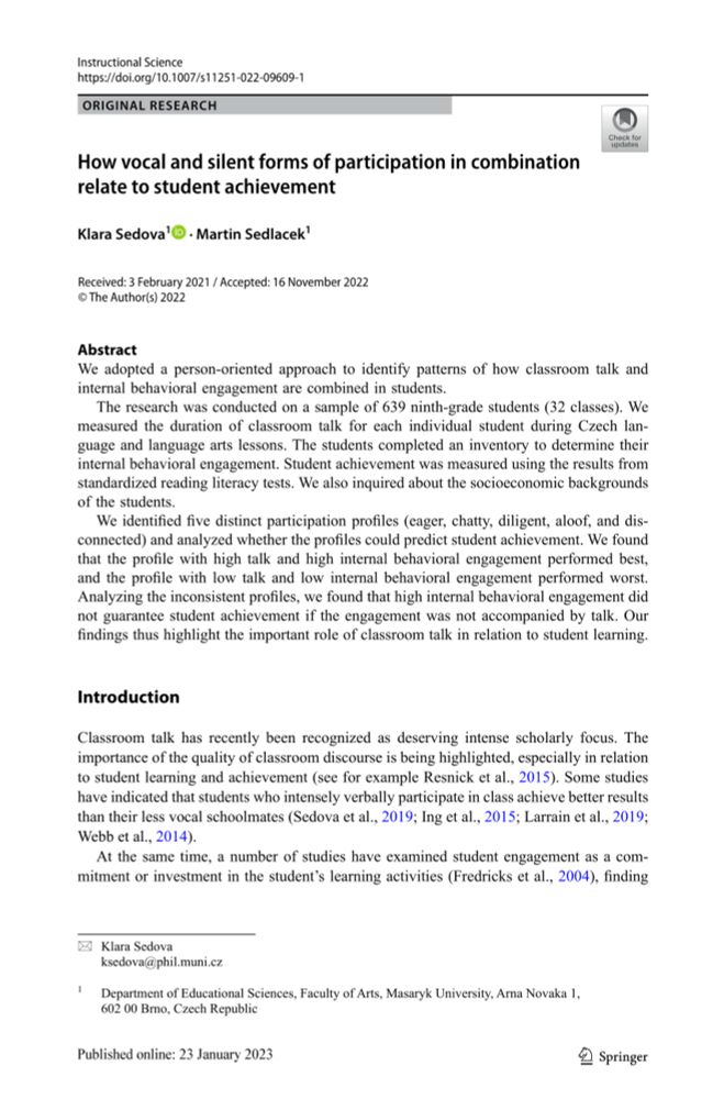 (PDF) How vocal and silent forms of participation in combination relate to student achievement