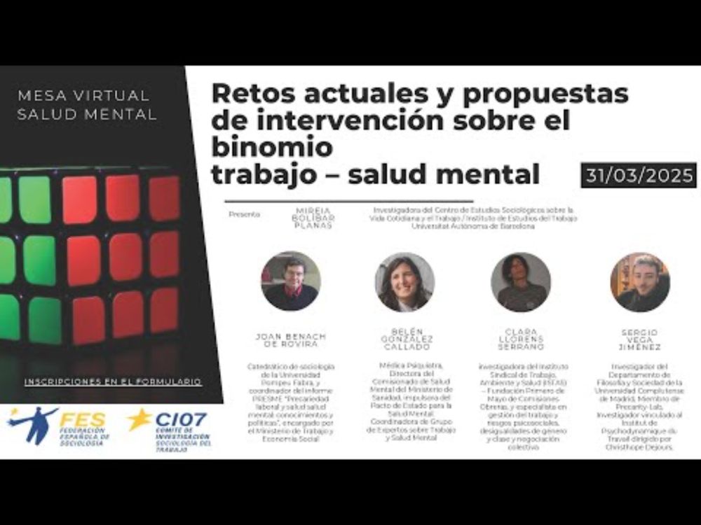 Mesa redonda virtual Trabajo Salud Mental