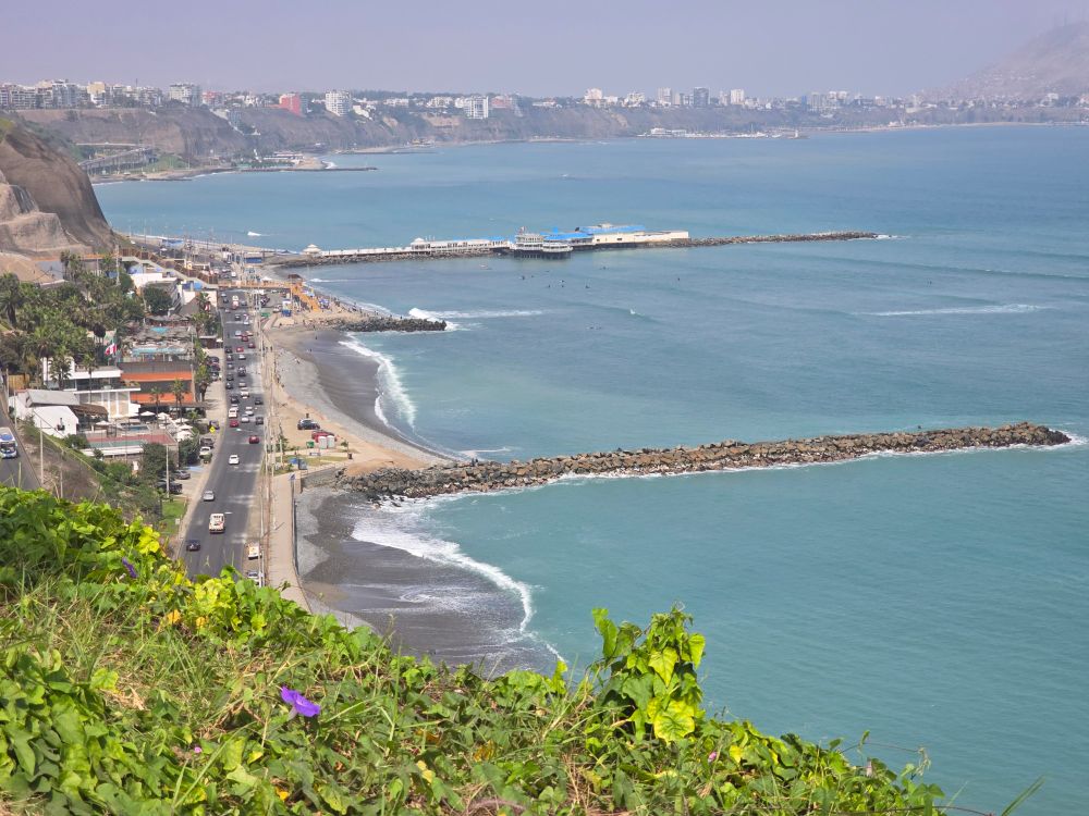 Costa Verde from the cliffs. Lima, Peru.