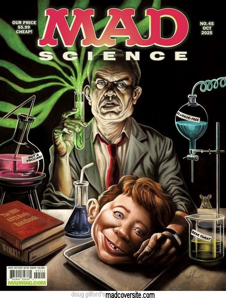 RFK Jr. was on the cover of the October 2025 issue of MAD Magazine. Art by Terry Wolfinger.