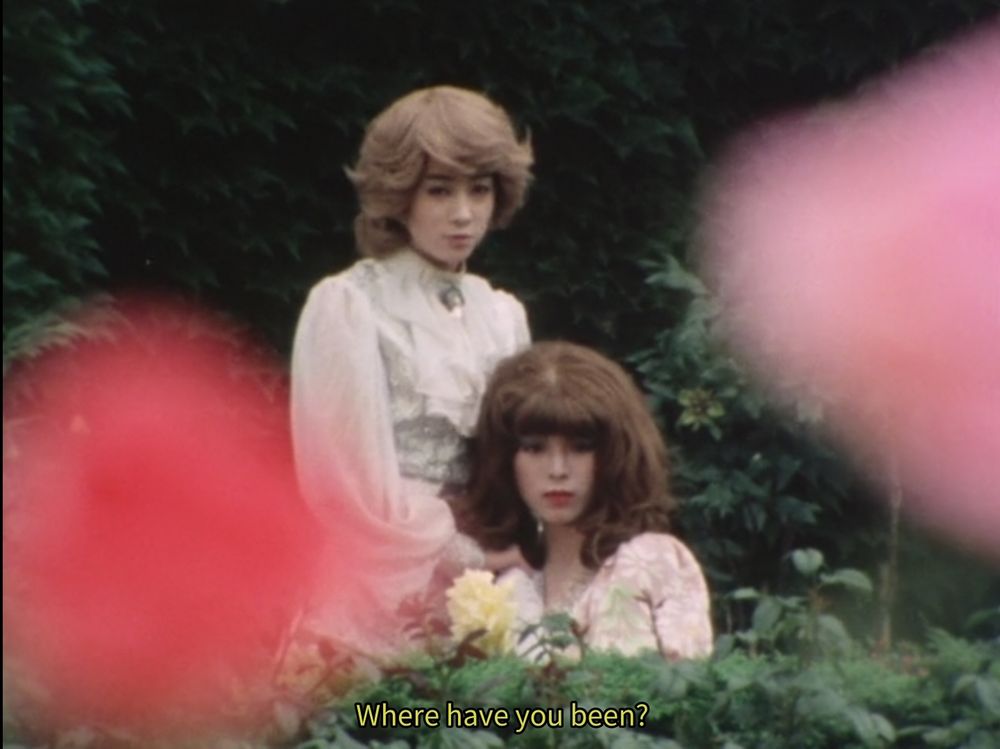 Episode 22 of Goggle V. Miki Momozono dresses up as a prince for the French doll princess on her knees next to her. She asks "Where have you been?" 