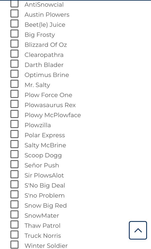 List of names for snowplows including Darth Blader