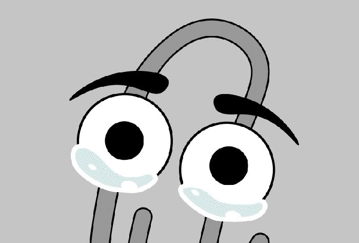 A GIF of Clippy with tears in their eyes