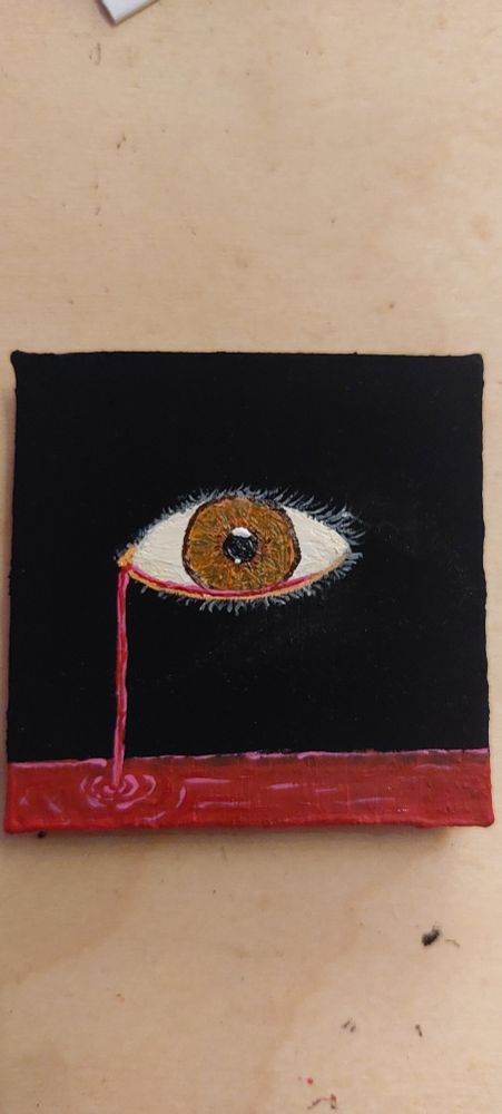An eye crying an ocean of blood