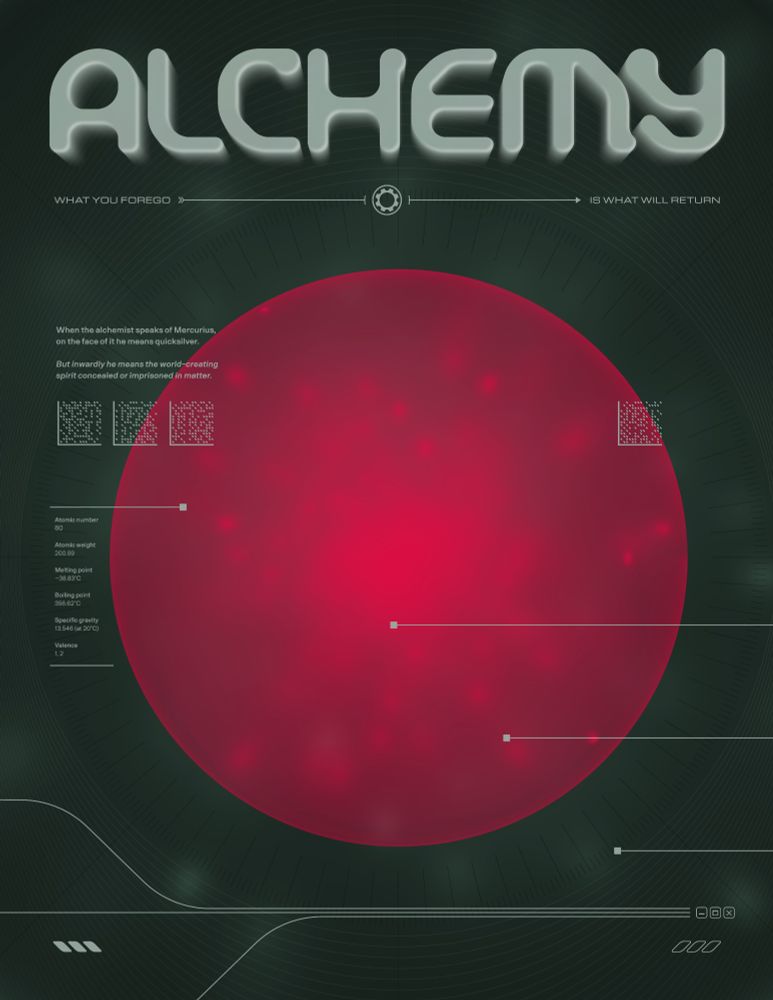 Remixed poster design of 'Alchemy' designed in 2025.