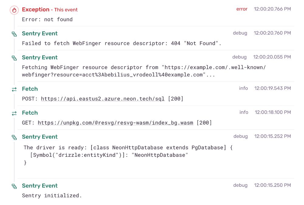 LogTape records show up in Sentry.