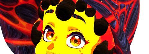 Aetna passe la tête pour regarder celui qui regarde l'image 