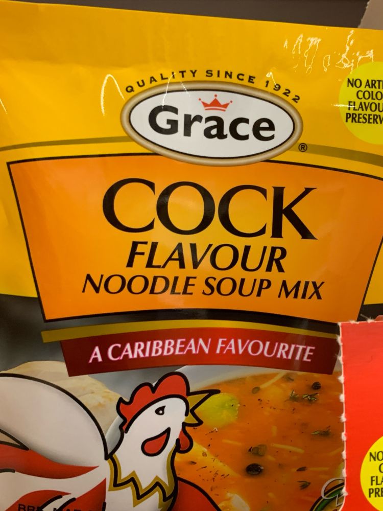 A packet of cock flavour noodle soup mix