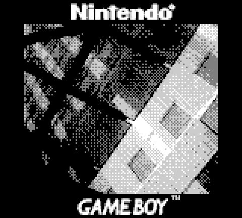 Low resolution black and white image of a building. 