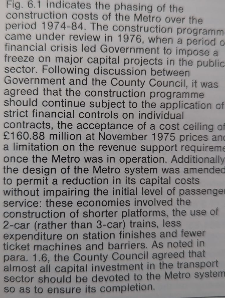 A description of text saying that the County Council agree that almost all capital investment should be devoted to the Metro system