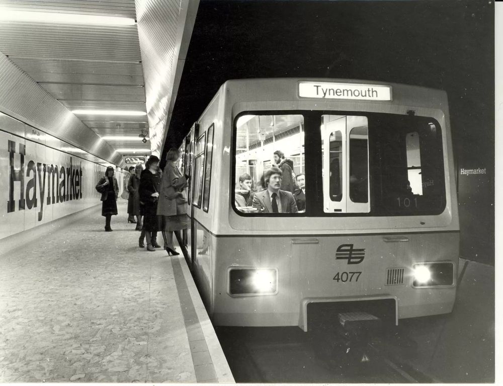 A metro train at Haymarket Metro station