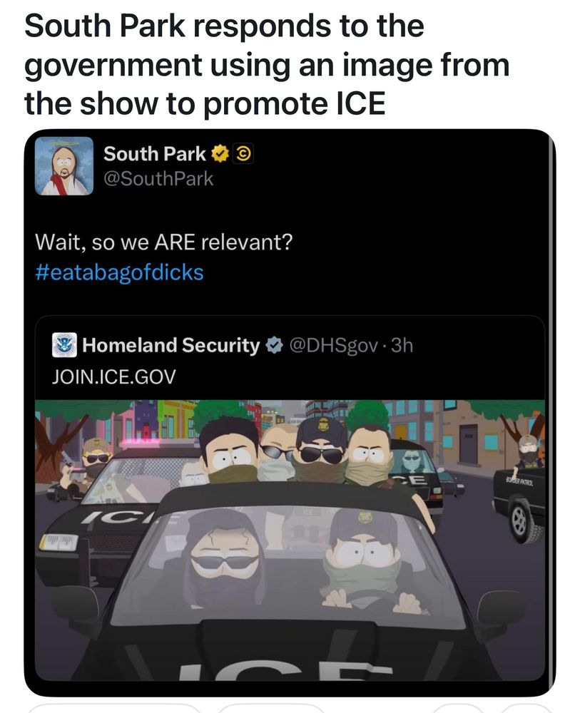 Government agency using SouthPark to promote ICE NAZI’s 