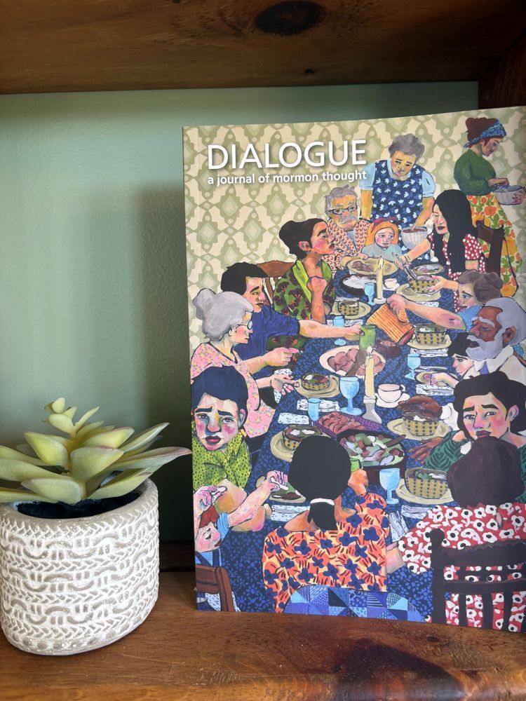 Cover of Dialogue, Volume 57, Issue 4, Winter 2024
Artwork depicting a large family gathering around a table.