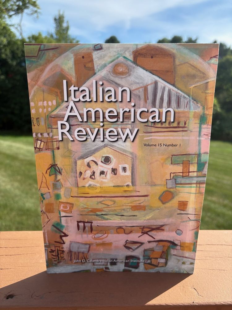 Cover of Italian American Review, Volume 15, Issue 1, Winter 2025
Multi-colored yellow background featuring the art work of Vincent Baldassano—an abstract house design.