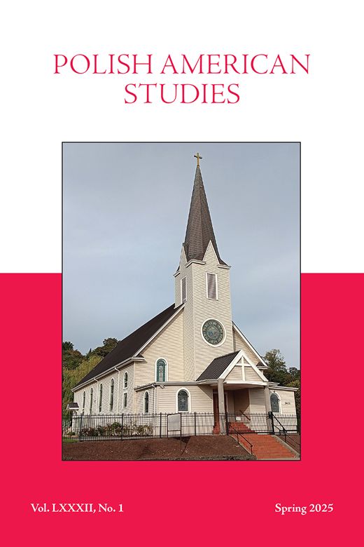 Cover of Polish American Studies, Vol. 82, No. 1, Spring 2025
White and red color block background with photo: St. Peter and Paul Church, formerly St. Stanislaus Kostka, the first Polish church in the Pacific Northwest, Tacoma, WA.