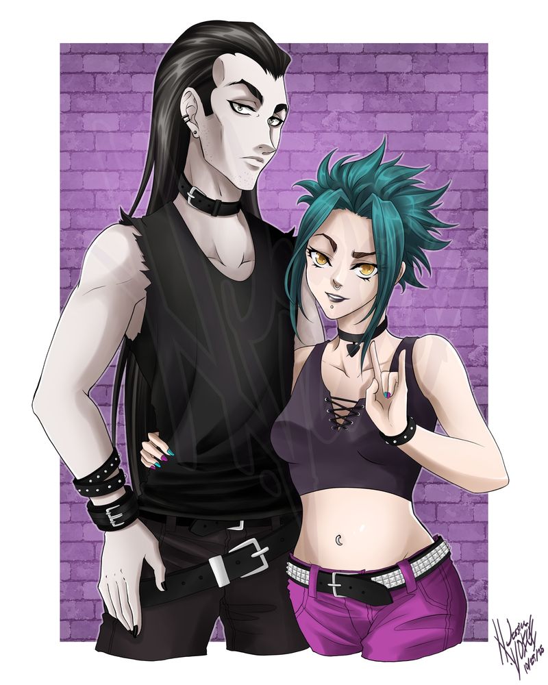Isis and Rahab regular world AU going to a rock concert together commission by HVOICE