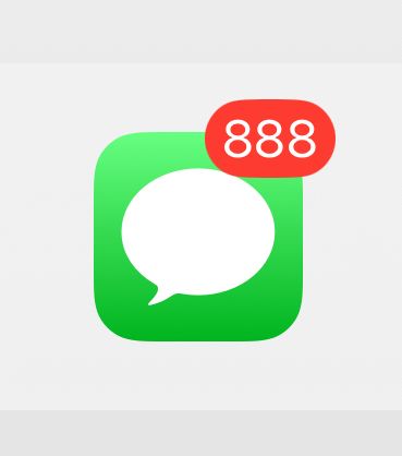 screenshot of unread text messages that total up to 888