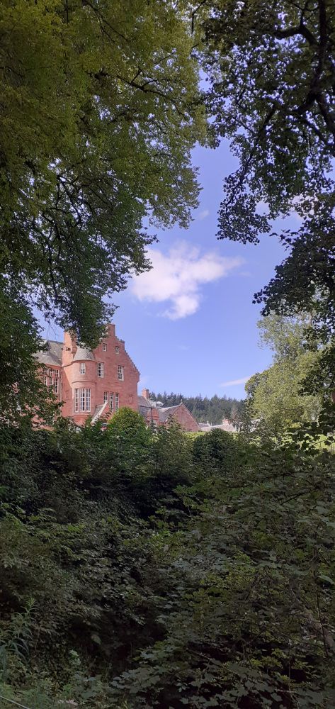 Doon by the gairdens in the wuid - Cringletie ahint the trees