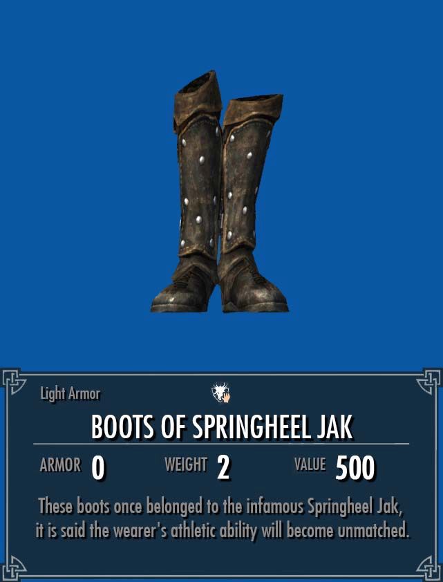 Boots of Springheel Jak from Elder Scroll’s Oblivion 