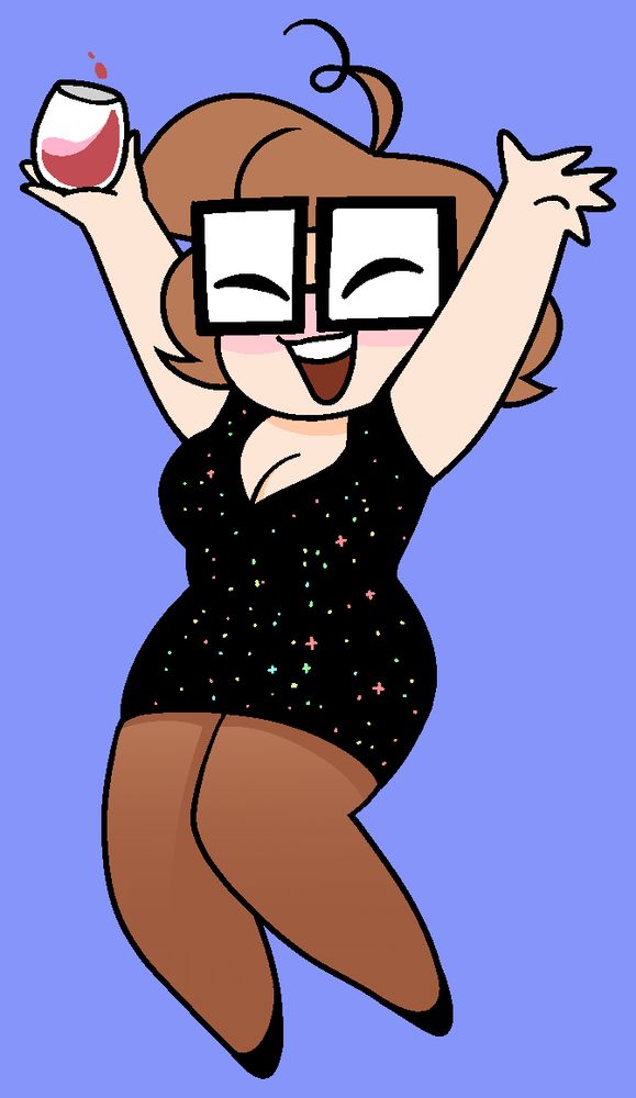 Hope raises a glass of sparkling cider to ring in the New Year!