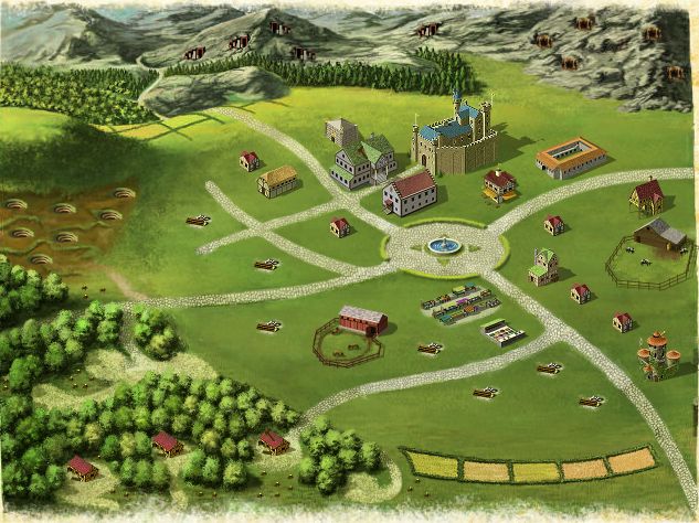 My growing settlement on the mmo illyriad. Old graphics but the game has depth. 