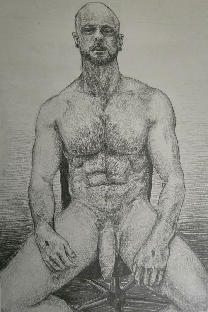 Pencil drawing of Wade Wolfgar