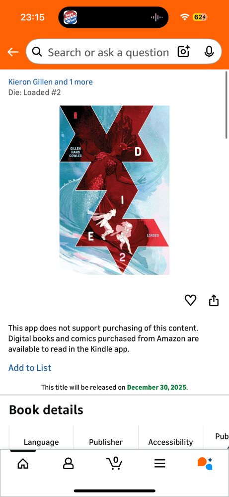 A photo of Amazon fucking up the street date of DIE: LOADED 2.