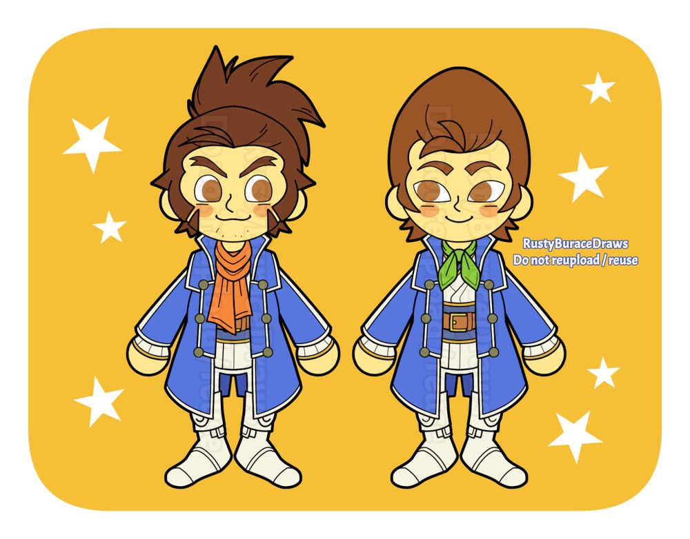 Issachar (dressed as a Samurai) and Navarre, both from Shin Megami Tensei IV.